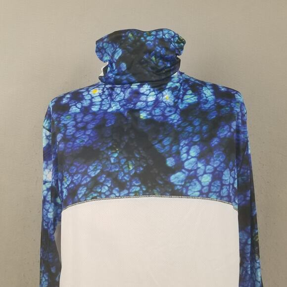 Reel Legends Shirt Mens XL Blue White Long Sleeve Fishing Gaiter REEL-TEC - Picture 2 of 14